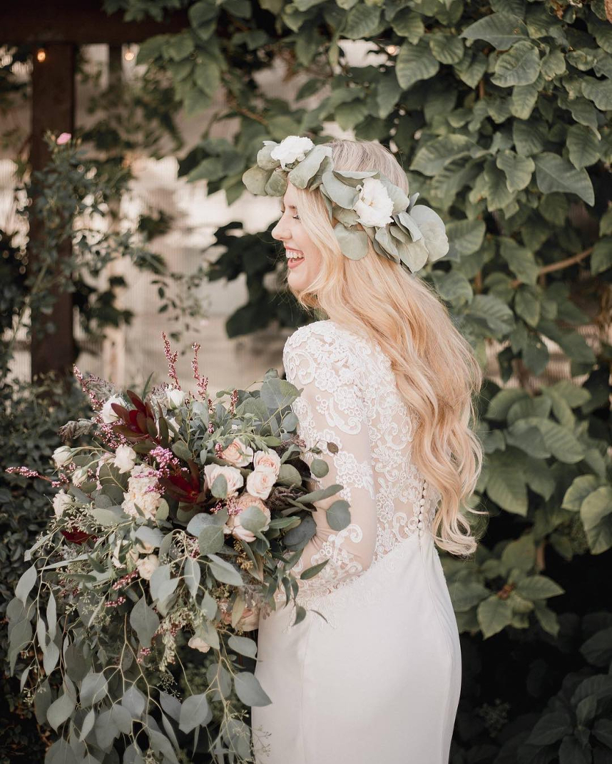 Beautiful wedding flowers by The Rose Shop