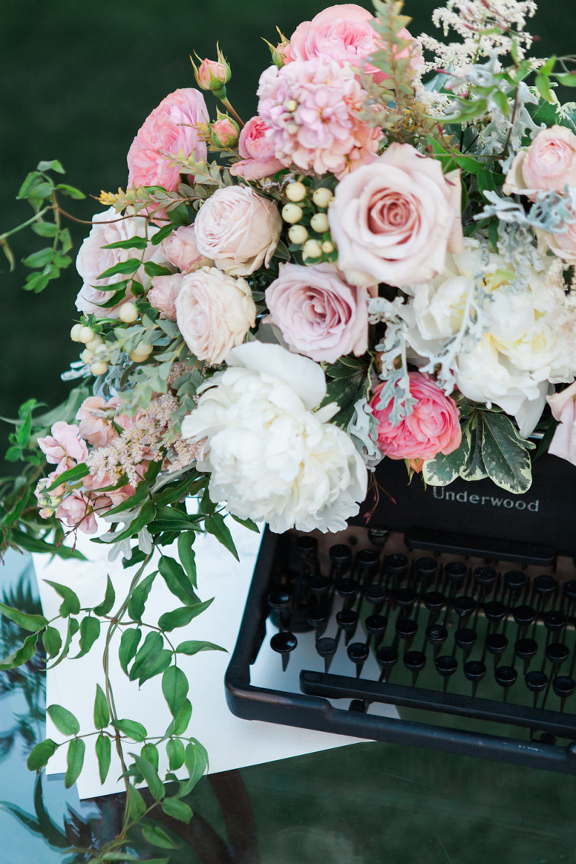 Beautiful wedding flowers by The Rose Shop